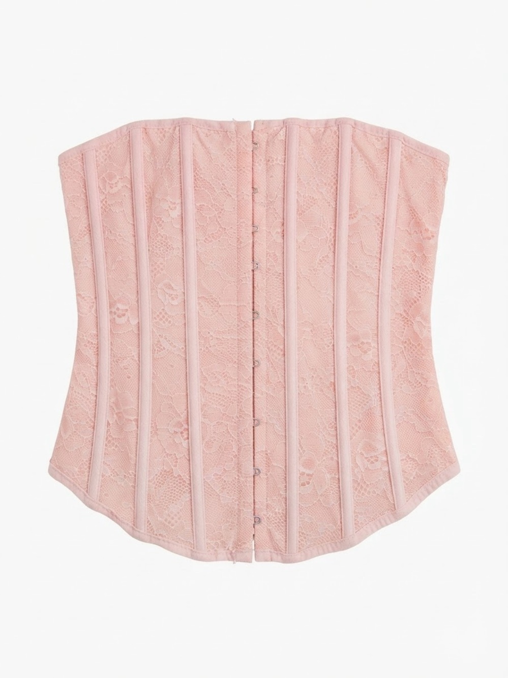 Y2K Charlotte Russe Coquette Girl Light Pink Lace Corset Bustier Whimsygoth